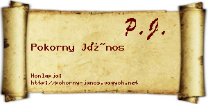 Pokorny János névjegykártya