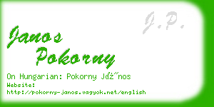 janos pokorny business card